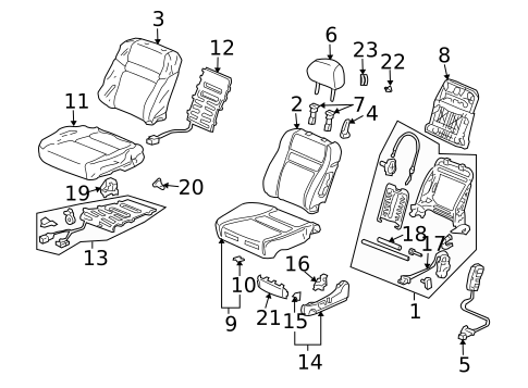 Front Seat Components for 2004 Honda Accord #1