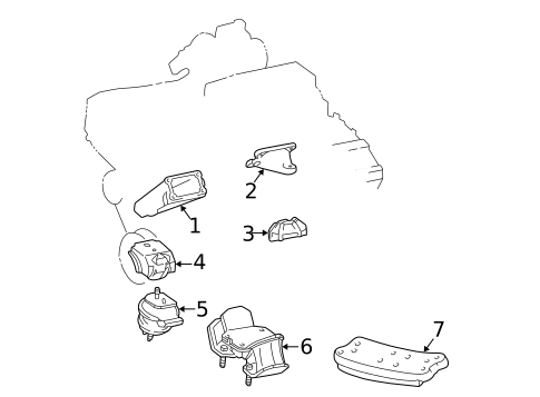 Engine & Trans Mounting for 2003 Lexus GS430 #0