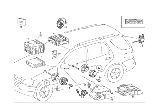 Radio, Loudspeaker, CD & Sound System for 2002 Mercedes-Benz ML55 AMG #1
