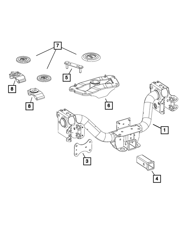 68238707AA - Frame, Bumper and Fascia: 5th Wheel Stud Plate for Mopar Image