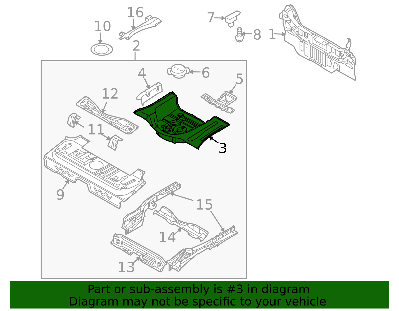 2004-2011 GM Rear Floor Pan 95022788 | Capital Chevy Parts