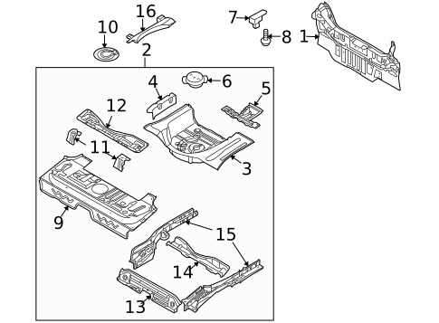 Rear Floor & Rails for 2009 Pontiac G3 #0