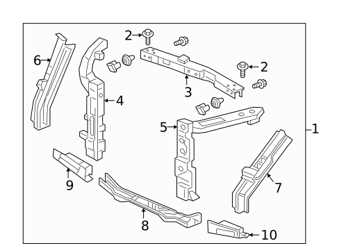 Radiator Support for 2020 Honda Odyssey #0