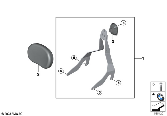 77255B347E3 - : Kit, Mount, Passenger Backrest for BMW-Motorrad Image