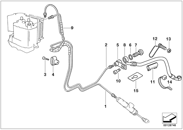34322338141 - Brakes: Brake Pipe, Outlet, Rear -  for BMW-Motorrad Image