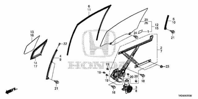 Front Door Glass - Door Regulator for 2012 Honda Civic #0