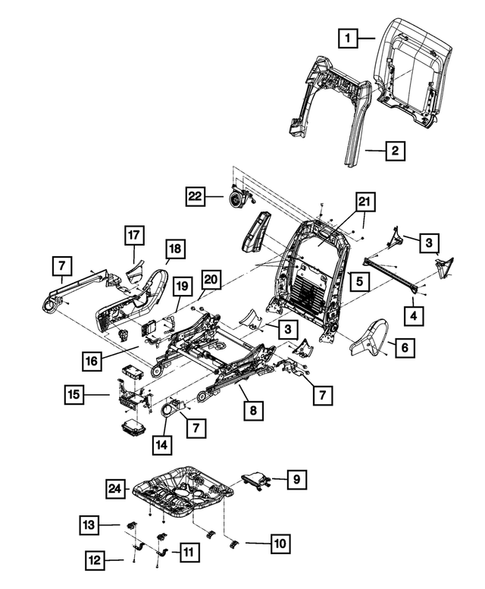 Front Seats - Adjusters, Recliners, Shields and Risers for 2016 Dodge Durango #0