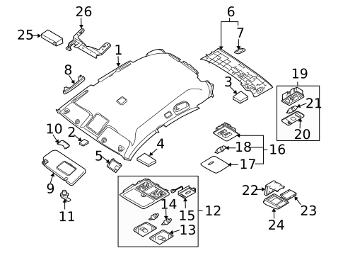 Interior Trim - Roof for 2006 INFINITI FX35 #0