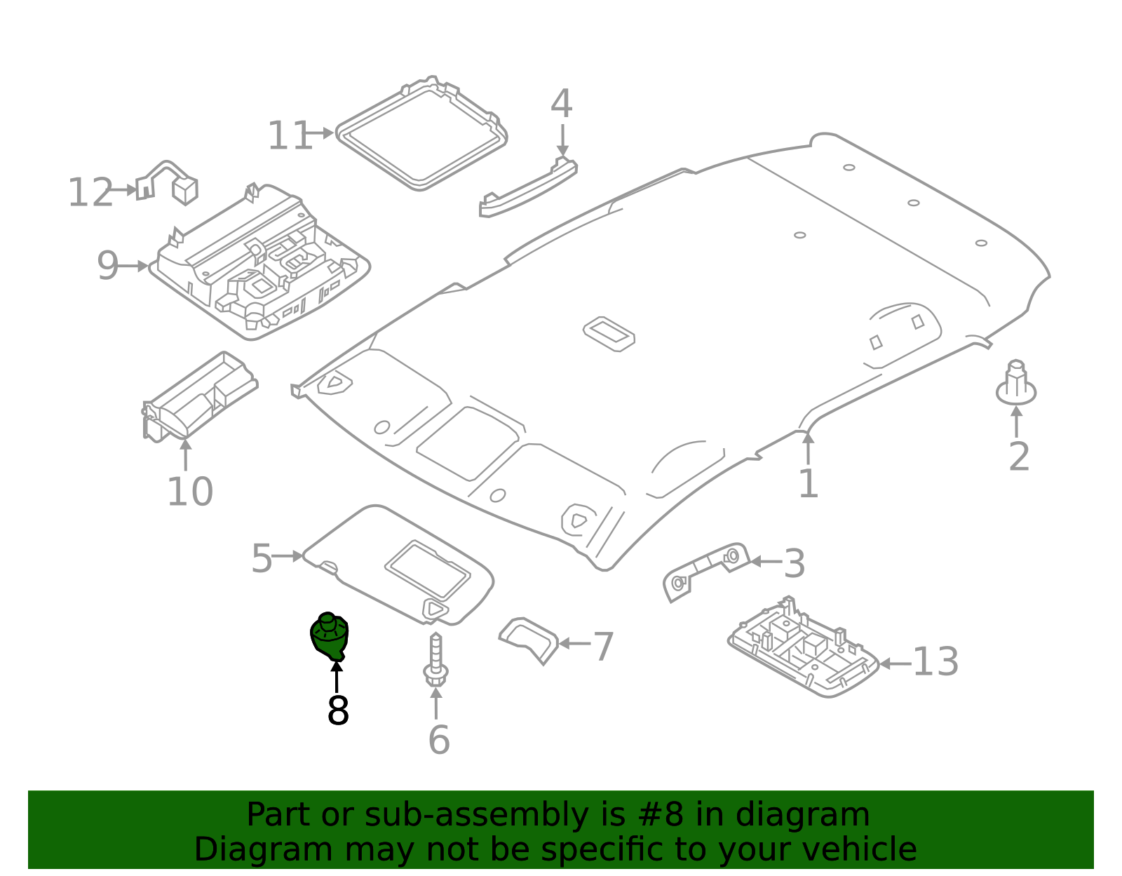 Genuine Sun Visor Holder / Clip (f15 P15 Ze0 Ze1 B17) - 96409