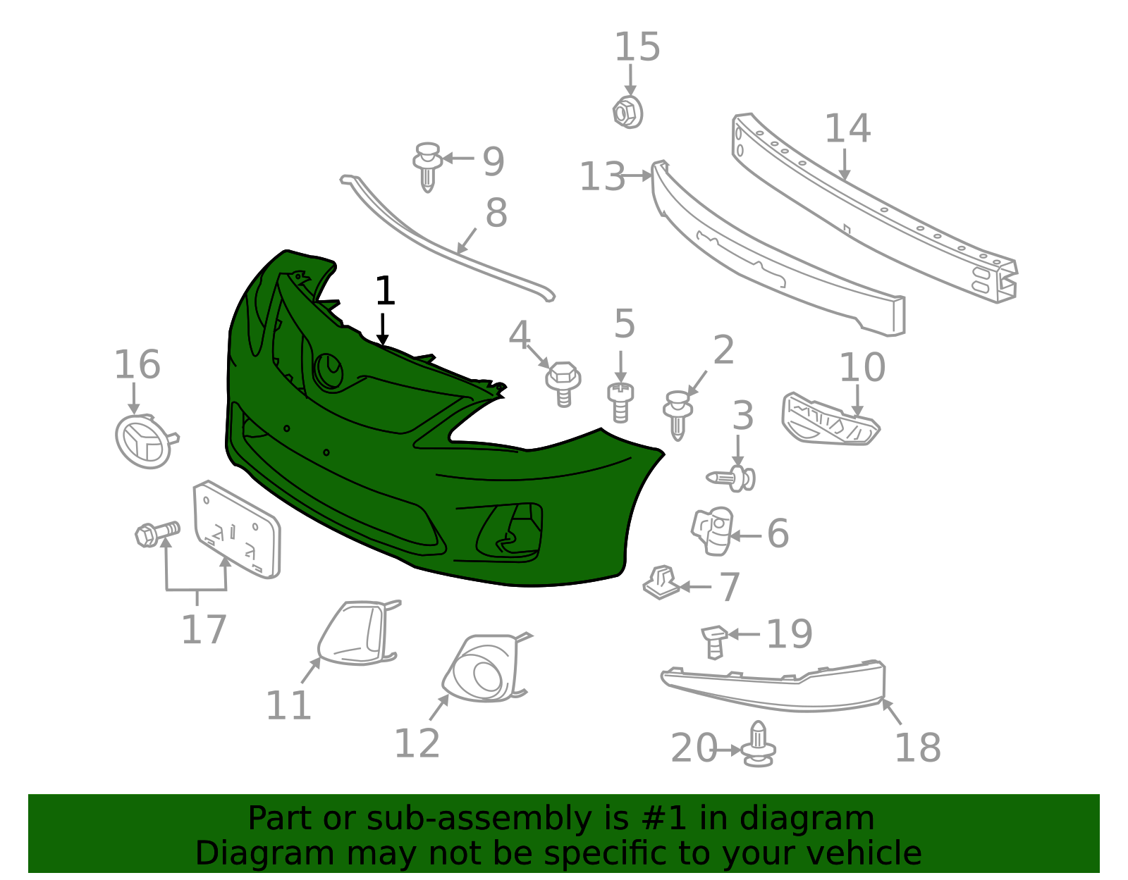 Toyota OEM Cover Front Bumper L 52119-03901 | Toyota OEM Parts Giant