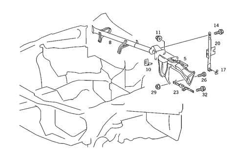 Crossmember Below Instrument Panel for 1988 Mercedes-Benz 300E #0