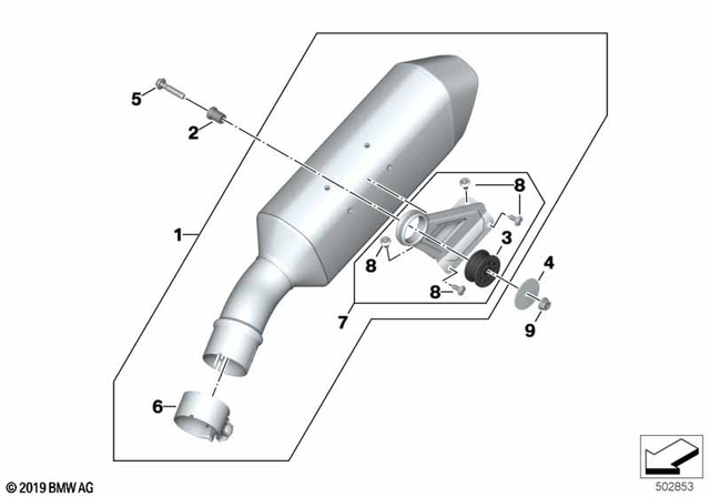 18518404388 - : Rear Muffler for BMW-Motorrad Image