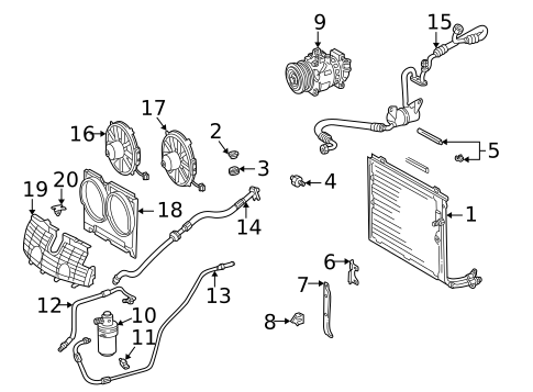 A/C Condenser & Evaporator for 1998 Mercedes-Benz C43 AMG #0