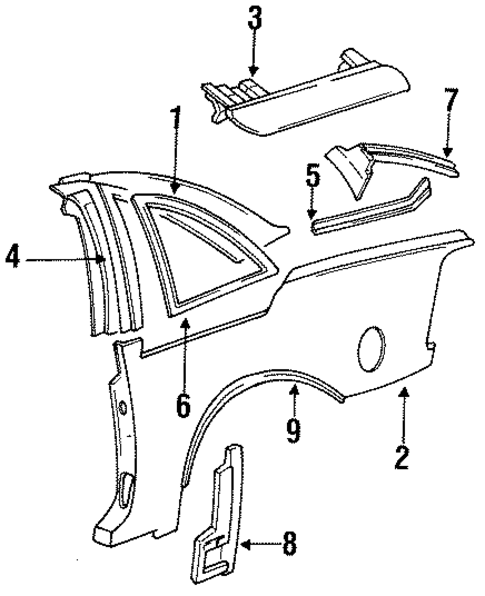 Quarter Panel & Components for 1991 Pontiac Grand Prix #0