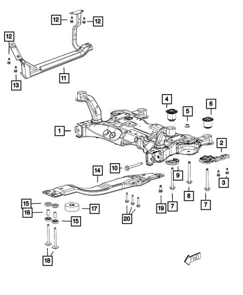Front Suspension, Strut and Cradle for 2011 Dodge Journey #1