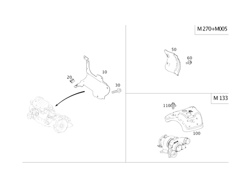 Shielding and Soundproofing At Engine, Transmission, Front Axle Transmission for 2014 Mercedes-Benz CLA250 #0