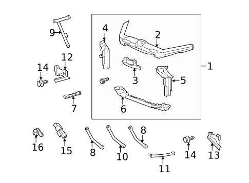Radiator Support for 2012 Acura TL #0