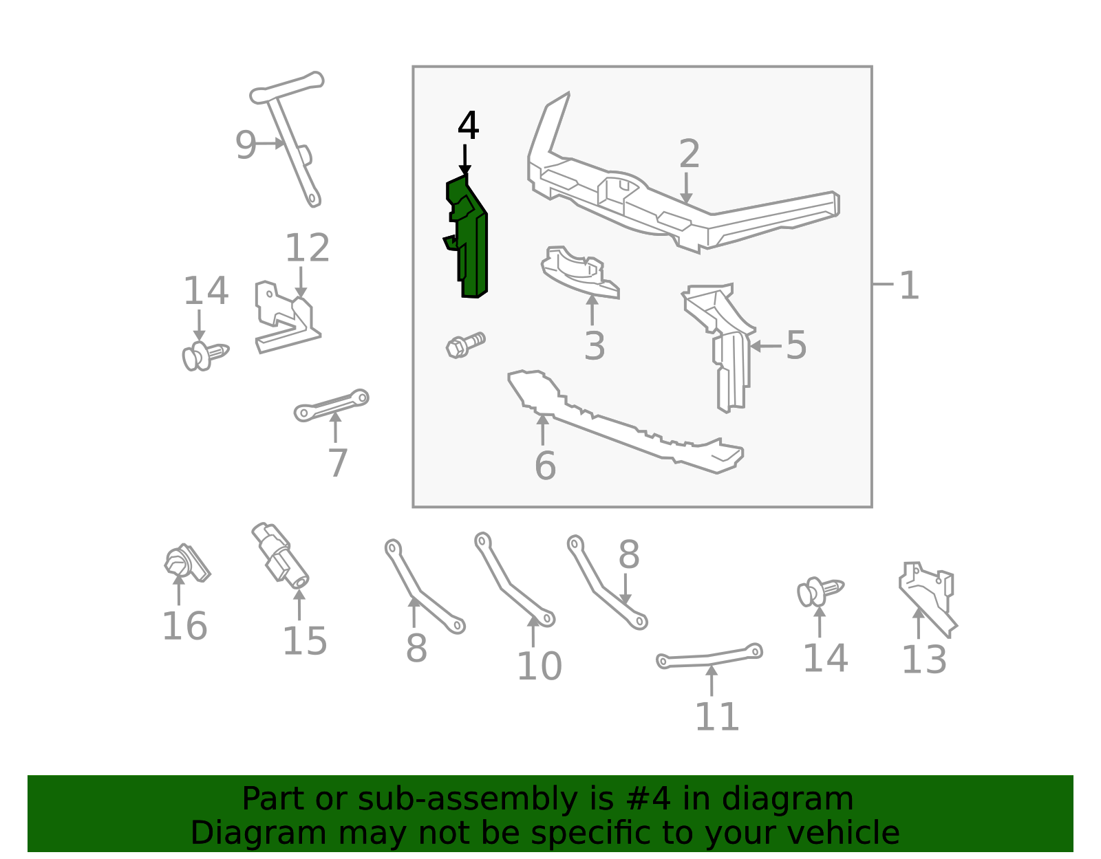 2009-2011 Acura TL 2009-2011 Acura TL - Stay Set, R Front Bulkhead Side ...