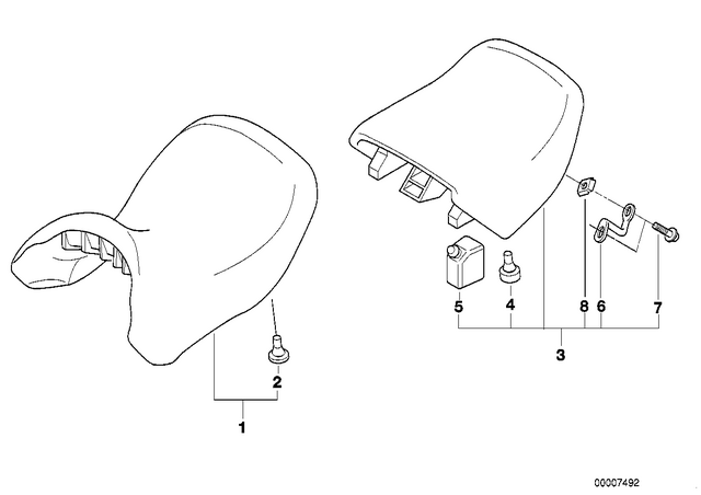 52532324690 - : Seat, Black, Rear for BMW-Motorrad Image