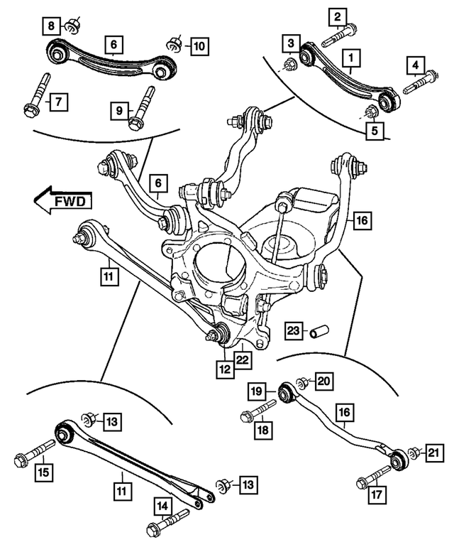 68079766AB - Rear Suspension: Rear Knuckle, Right for Mopar Image