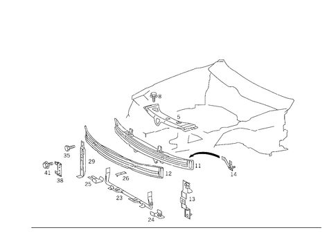 Front Stiffening and Radiator Support for 1993 Mercedes-Benz 400SEL #0