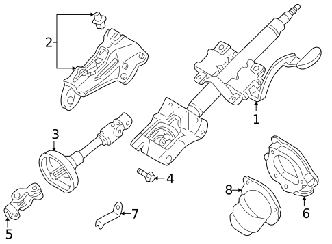 Steering Column Assembly for 1999 Mazda 626 #0