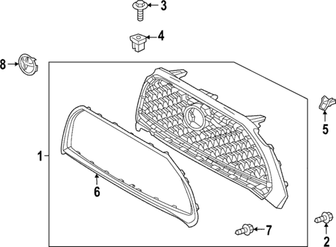 Grille & Components for 2022 Toyota Corolla Cross #0