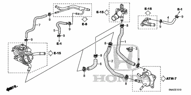 Water Hose (1.8L) for 2010 Honda Civic #0