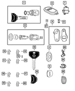4778149 - Wiper/Lock Cylinder and Keys: Door Lock Cylinder Cap for Mopar Image