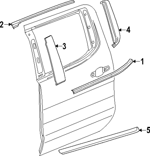 Exterior Trim - Rear Door for 2022 Chevrolet Silverado 1500 LTD #1