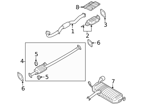 Exhaust Components for 2007 Kia Sportage #0