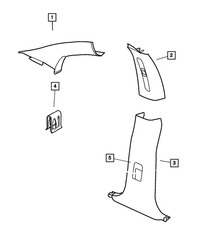 LK49TL2AI - Interior Trim: Windshield Molding, Left for Mopar Image