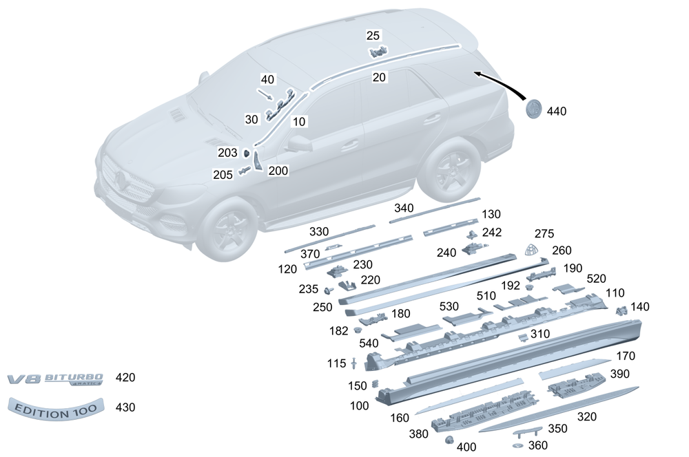 167-698-53-00 - Trim, Longitudinal Member 2020-2026 Mercedes