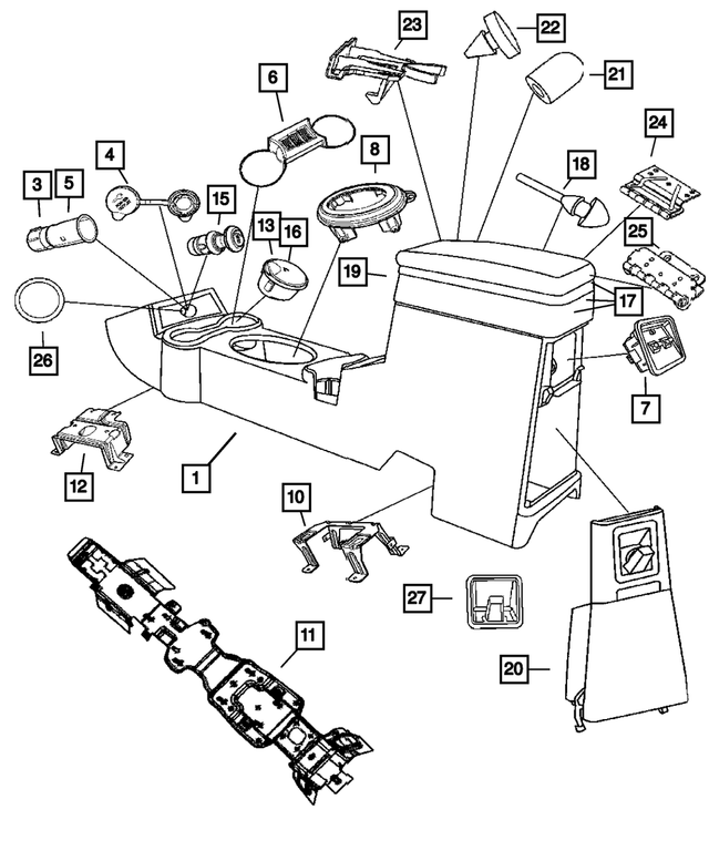 1AC941KAAC - Electrical: Base Console for Mopar Image