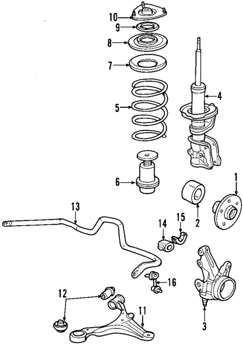 Front Suspension for 2002 Acura RSX | Parts Performance Acura