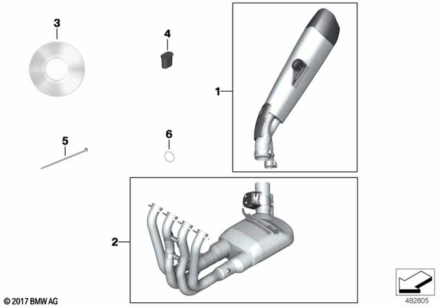 77112465603 - : Set Hp Sports Muffler, Black for BMW-Motorrad Image