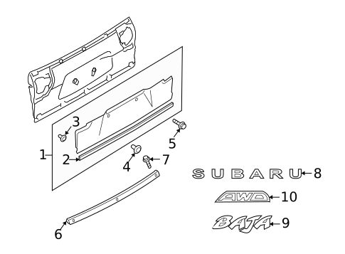 Exterior Trim - Tail Gate for 2004 Subaru Baja #0