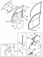 8978112201 - Body/Air Conditioning: GLASS, L. FR. DOOR for Acura Image
