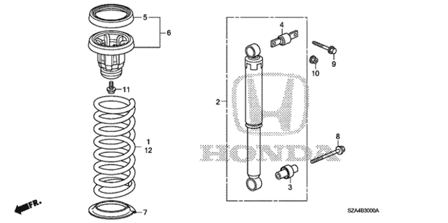 Rear Shock Absorber for 2012 Honda Pilot #0