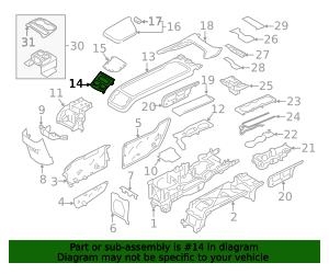 2016-2025 Volvo XC90 Console Trim Panel 31403209 | TascaParts.com
