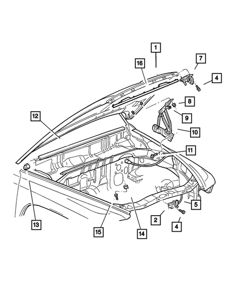 Hood & Hood Release for 2003 Dodge Durango #0