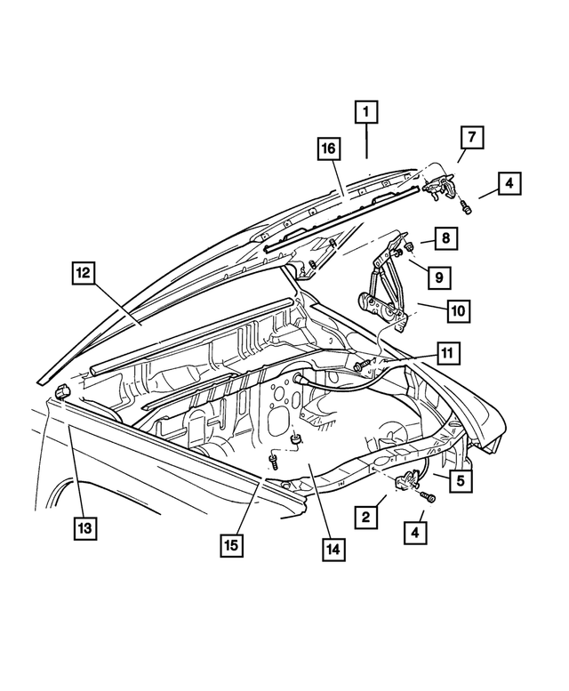 5102191AA - Body Sheet Metal Except Doors: Hood Seal for Mopar Image