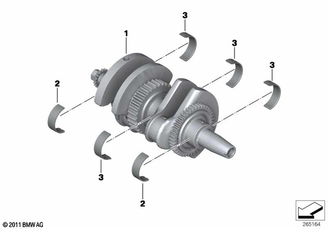 11218544889 - Engine: Main Bearing Shell with Groove/Green -  for BMW-Motorrad Image image