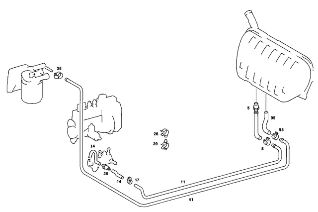 1079971982 - Fuel System: Hose for Mercedes-Benz: 190, 190D, 190E, 200, 200D, 260E, 280CE, 280E, 300CE, 300D, 300E, 300SL, 300TD, 300TE, 350SL, 380SL, 380SLC, 400E, 450SL, 450SLC, 500E, 500SL, 560SL, 600SL Image image