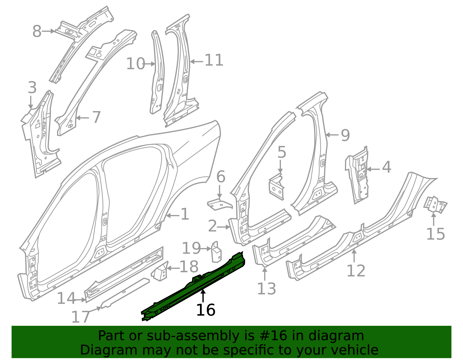 31349673 - High-Quality Rocker Panel Reinforcement for AutoNation Parts
