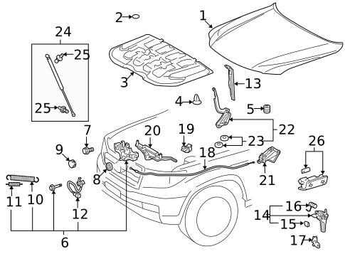 Hood & Components for 2010 Lexus LX570 #0