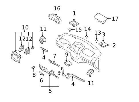 Instrument Panel Components for 2009 Hyundai Santa Fe #0