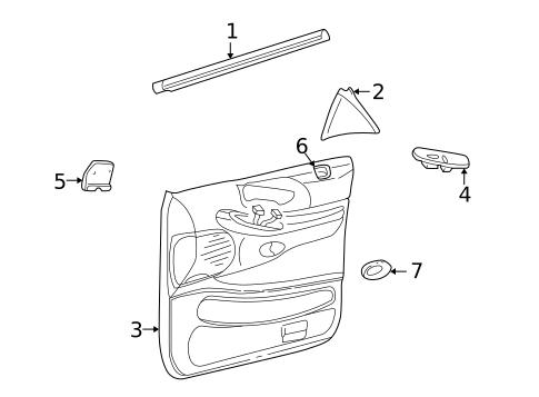 Interior Trim - Front Door for 2002 Lincoln Blackwood #0