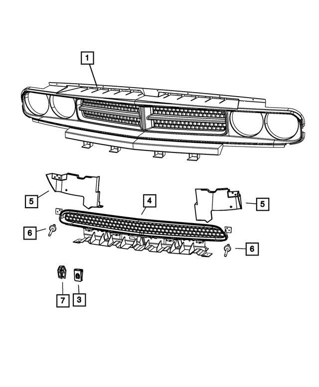 68043388AC - : Radiator Grille for Mopar Image