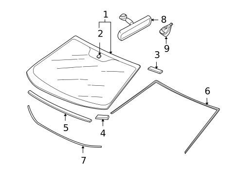 Glass - Windshield for 2017 Mitsubishi Lancer #0